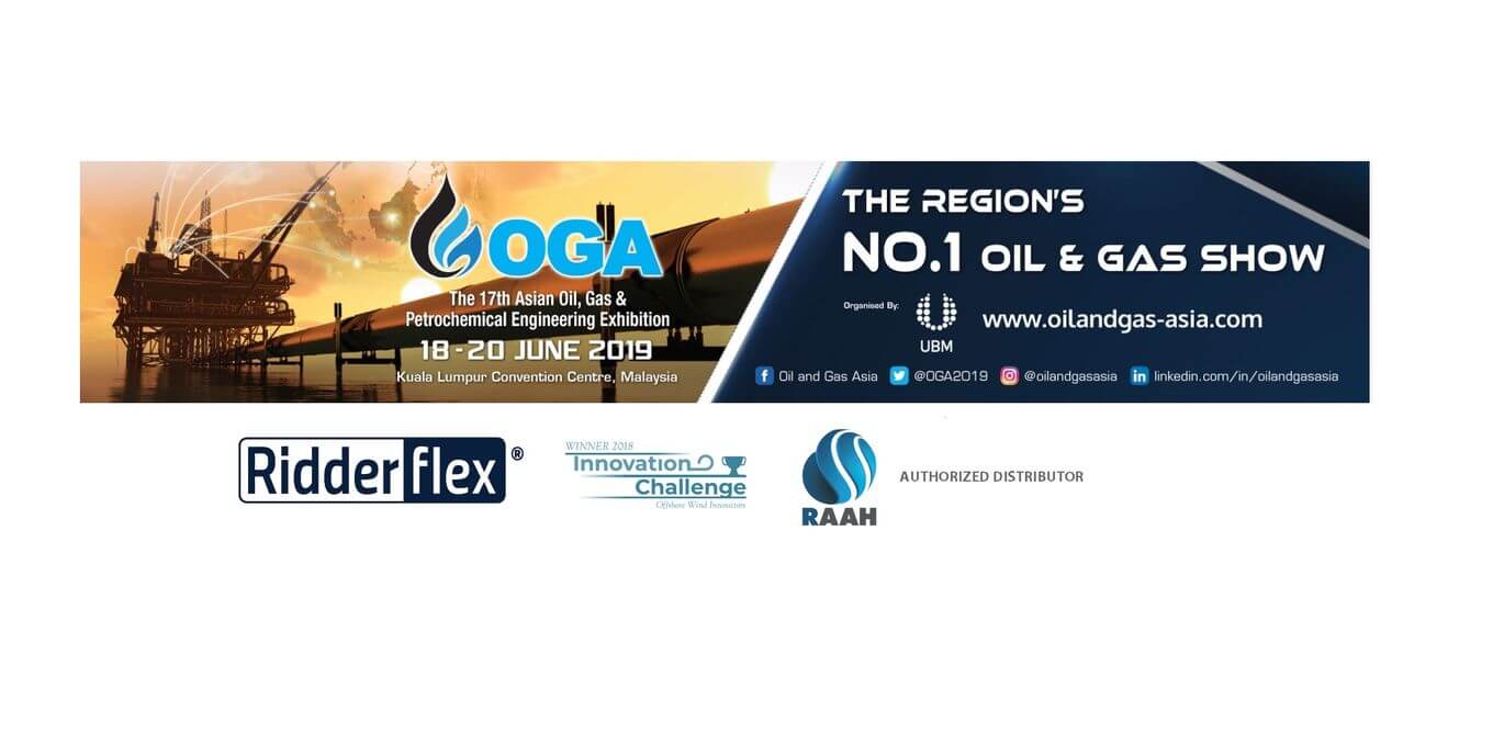 Ridderflex exhibits on Oil & Gas Asia (OGA) 2019 in Kuala Lumpur